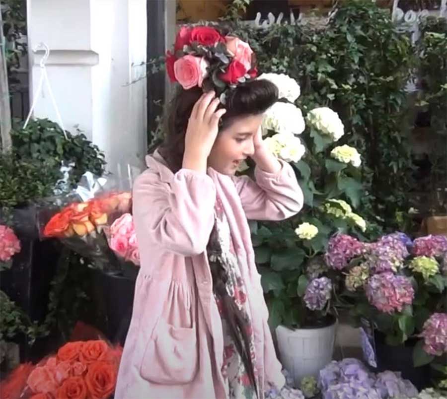 Angelina Jordan age 8 with French braid and pompadour