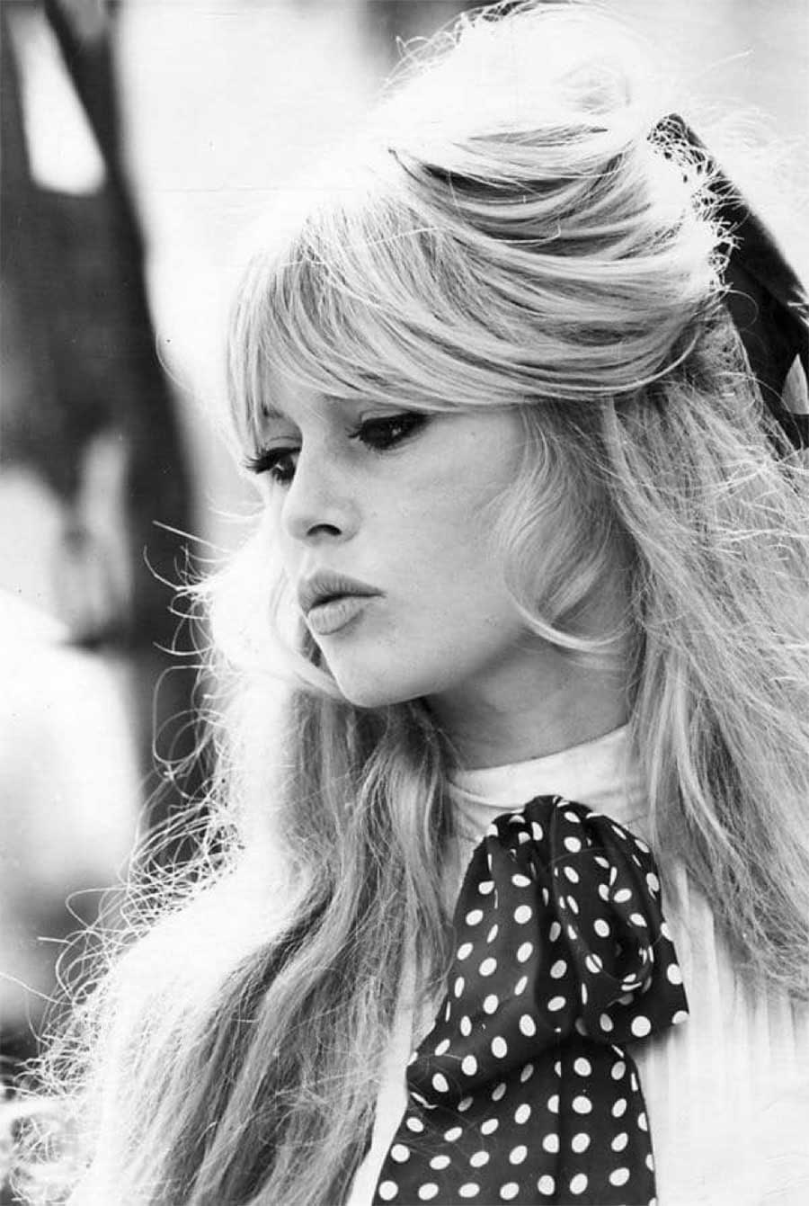 The “half-up bouffant” epitomized by Birgitte Bardot