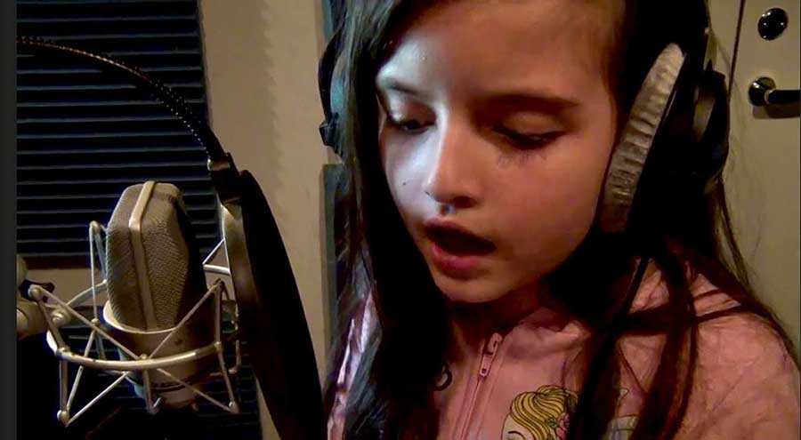 Angelina Jordan in the recording booth
